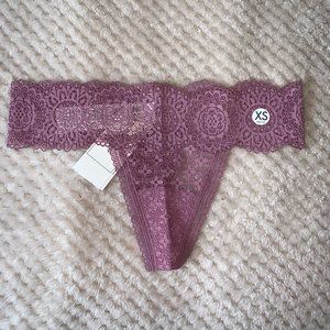 NWT Gilly Hicks Light Purple Lace Thong Underwear